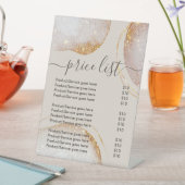 Waterverf Abstract Gouden Glitter Reclamebord Met Voetstuk (Insitu)