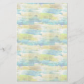 Waterverf abstract groen, blauw briefpapier (Voorkant)