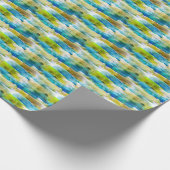Waterverf abstract groen, blauw cadeaupapier (Hoek)