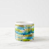 Waterverf abstract groen, blauw espresso kop (Voorkant)