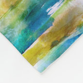 Waterverf abstract groen, blauw fleece deken (Hoek)