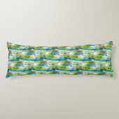 Waterverf abstract groen, blauw lichaamskussen (Voorkant)