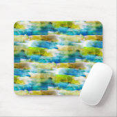 Waterverf abstract groen, blauw muismat (Met muis)