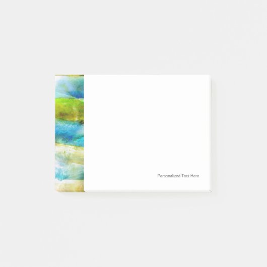 Waterverf abstract groen, blauw post-it® notes (Voorkant)