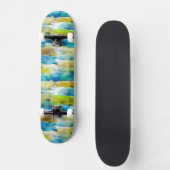 Waterverf abstract groen, blauw skateboard (Voorkant)