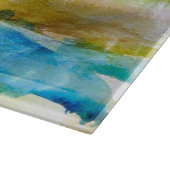 Waterverf abstract groen, blauw snijplank (Hoek)