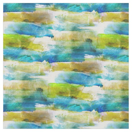 Waterverf abstract groen, blauw stof (Close Up)