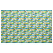 Waterverf abstract groen, blauw stof (Fat Quarter)