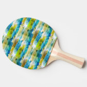 Waterverf abstract groen, blauw tafeltennisbatje (Zijkant)