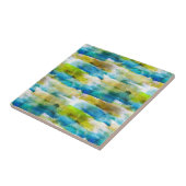 Waterverf abstract groen, blauw tegeltje (Zijkant)