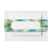 Waterverf abstract groen, blauw uitnodigingen wikkel (Voorkant Voorbeeld)