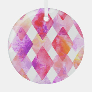 Waterverf Abstract: Hand geschilderd naadloos. Glas Ornament