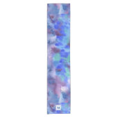 Waterverf Abstract handgeschilderd blauw Paars Bla Korte Tafelloper (Voorkant)