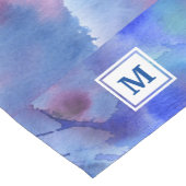 Waterverf Abstract handgeschilderd blauw Paars Bla Korte Tafelloper (Hoek)