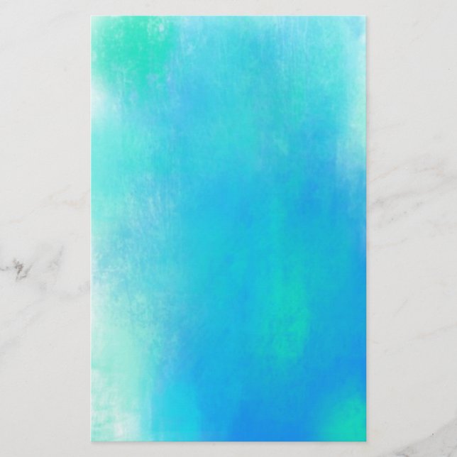  Waterverf Abstract in Aqua Green en Blue (Voorkant)