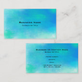  Waterverf Abstract in Aqua Green en Blue Visitekaartje (Voorkant / Achterkant)
