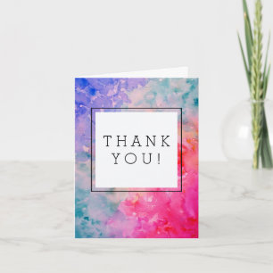 Waterverf Abstract in roze, paarse, thee Bedankt