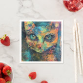 Waterverf  Abstract Kat (10) Servet (Insitu)