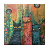 Waterverf Abstract Kat Tegeltje (Voorkant)