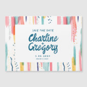 Waterverf Abstract Kleurrijk Opslaan Datum invulle Magnetische Uitnodiging (Voorkant)