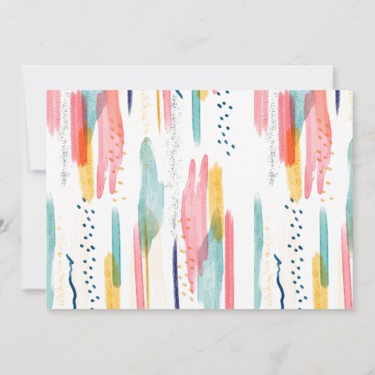 Waterverf Abstract Kleurrijk Opslaan Datum Kaart (Achterkant)