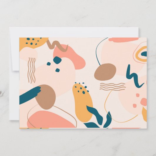 Waterverf Abstract Kleurrijk Opslaan Datum Kaart (Achterkant)