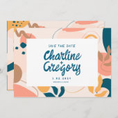 Waterverf Abstract Kleurrijk Opslaan Datum Kaart (Voorkant / Achterkant)