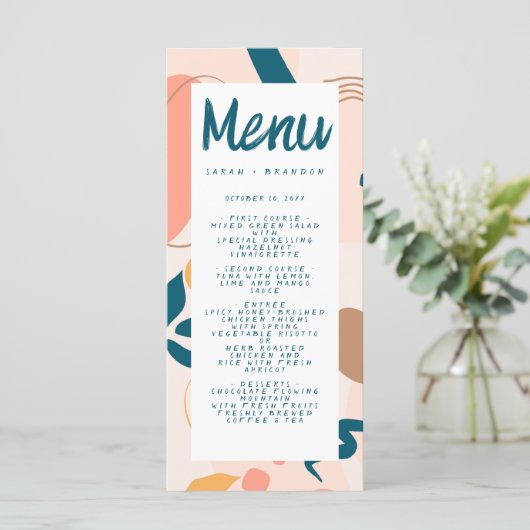 Waterverf Abstract Kleurrijk Pastel Weddenschap Me Menu (Staand voorkant)