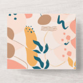 Waterverf Abstract kleurrijk pastelhuwelijk All In One Uitnodiging (Achterkant)