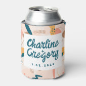 Waterverf Abstract kleurrijk pastelhuwelijk Blikjeskoeler (Blikje Voorkant)