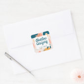 Waterverf Abstract kleurrijk pastelhuwelijk Vierkante Sticker (Envelop)