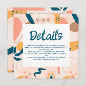 Waterverf Abstract kleurrijke bruiloft - Gegevens Kaart (Voorkant / Achterkant)