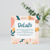 Waterverf Abstract kleurrijke bruiloft - Gegevens Kaart (Staand voorkant)