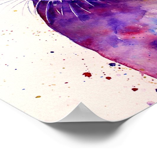 Waterverf Abstract konijn Hare Poster (Hoek)