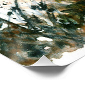 Waterverf Abstract Landschap Kunst Herfst Bomen Perfect Poster (Hoek)