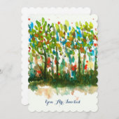 Waterverf Abstract landschap Kunstbomen bos Kaart (Voorkant / Achterkant)