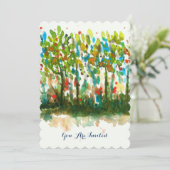 Waterverf Abstract landschap Kunstbomen bos Kaart (Staand voorkant)