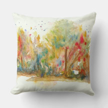 Waterverf Abstract landschap Kunstbomen bos