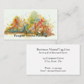 Waterverf Abstract landschap Kunstbomen bos Visitekaartje (Voorkant / Achterkant)