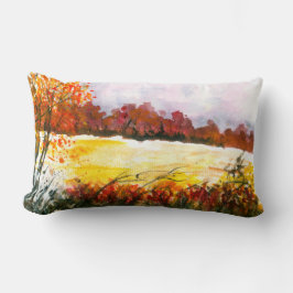 Waterverf Abstract landschap najaarbomen Kussen