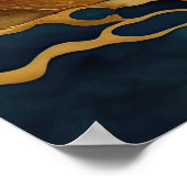 Waterverf Abstract Landschap Schilderen Goud 3:4 Poster (Hoek)