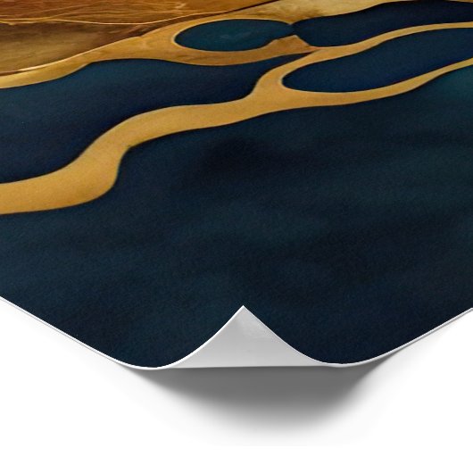 Waterverf Abstract Landschap Schilderen Goud 3:4 Poster (Hoek)