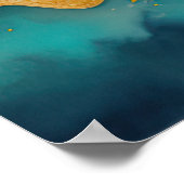 Waterverf Abstract Landschap Schilderen Goud 3:4 Poster (Hoek)