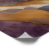 Waterverf Abstract Landschap Schilderen Goud 3:4 Poster (Hoek)