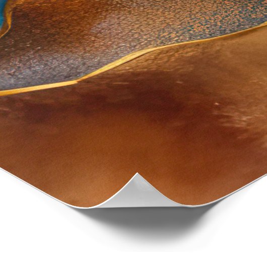 Waterverf Abstract Landschap Schilderen Goud 3:4 Poster (Hoek)