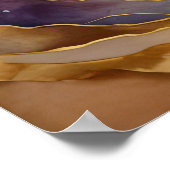 Waterverf Abstract Landschap Schilderen Goud 3:4 Poster (Hoek)
