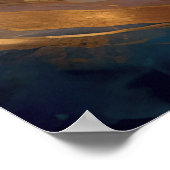 Waterverf Abstract Landschap Schilderen Goud 4:3 Poster (Hoek)