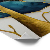 Waterverf Abstract Landschap Schilderen Goud 4:3 Poster (Hoek)