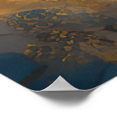 Waterverf Abstract Landschap Schilderen Goud 4:3 Poster (Hoek)