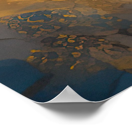 Waterverf Abstract Landschap Schilderen Goud 4:3 Poster (Hoek)